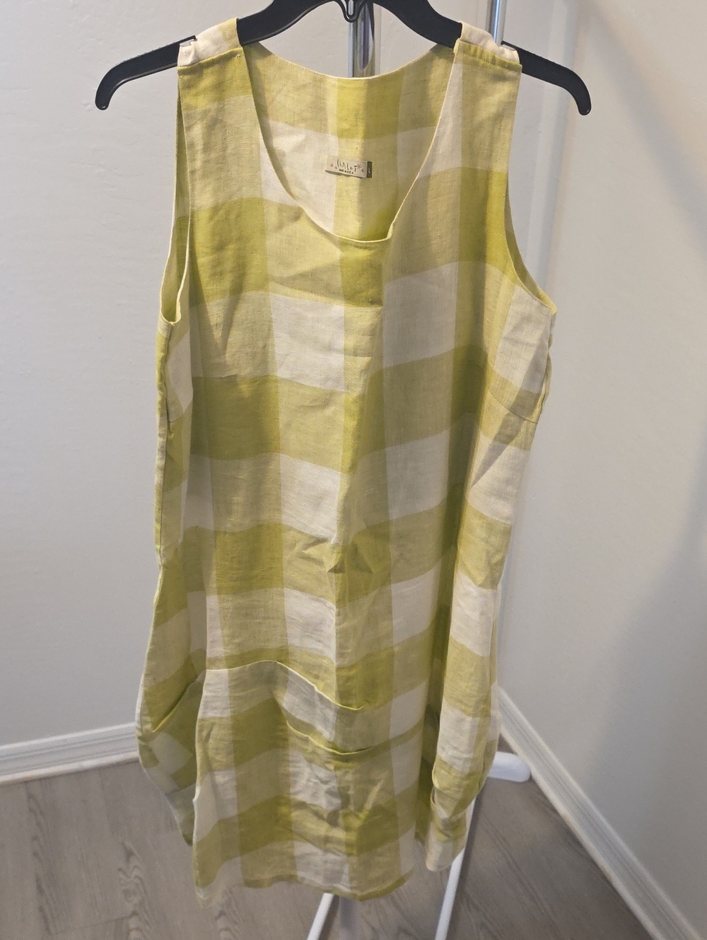 Chalet Yellow and White Check Sleeveless Tunic